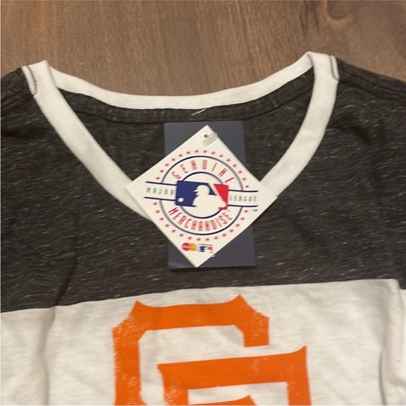 Genuine Merchandise women’s Long Sleeve Tee - Black, White, and Orange - Picture 4 of 8